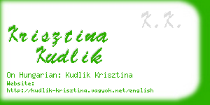 krisztina kudlik business card